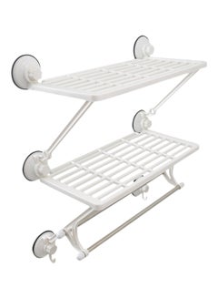 Buy 3 Layer Plastic Bathroom Shelve White 47x58x24centimeter in Saudi Arabia