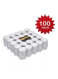 Buy 100-Piece Candle White/Silver 38mm in Egypt