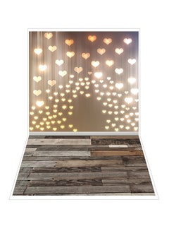 Buy Heart-shape Wood Floor Pattern Photography Studio Background Brown/Gold in Saudi Arabia