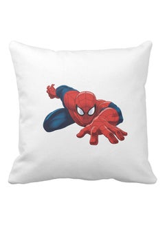 Buy Spiderman Printed Pillow White/Red/Blue 40x40centimeter in UAE