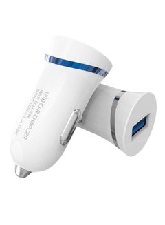 Buy 2.1A Mini USB 2.0 Single Port Car Charger White/Blue in UAE