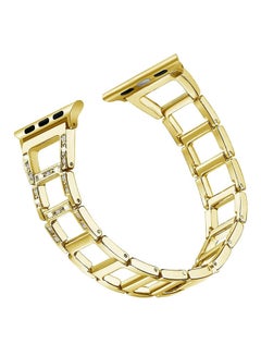 Buy Luxury Diamond Jewelry Loop Strap With Adjustable Buckle Wrist Band For Apple Watch Series 3/2/1/Nike Plus 38mm Gold in UAE