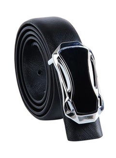 Buy Buckle Closure Leather Belt Black in UAE