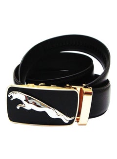 Buy Automatic Closure Leather Belt Black in UAE