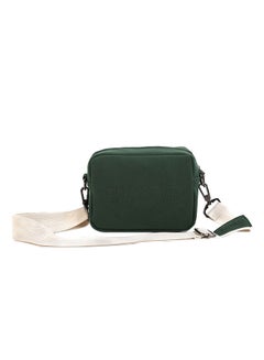 Buy Leather Zipper Closure Crossbody Bag Green in UAE