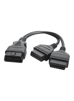Buy 16-Pin OBD 2 Male To Dual Female Splitter Extension Cable in UAE