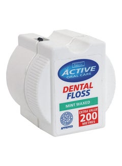 Buy Active Oral Care Mint Waxed Dental Floss 200meter in UAE