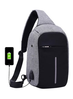 Buy Anti-Theft Backpack Grey/Black in Saudi Arabia