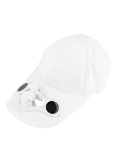 Buy Sport Outdoor Cap With Solar Sun Power Cool Fan For Cycling White in UAE