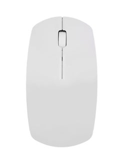 Buy USB Wireless Slim Optical Mouse White in Saudi Arabia