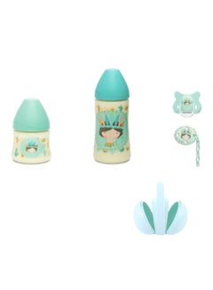 Buy 2 Piece Indian Bundle Feeding Bottle Set With Free Duo Soother Holder in Saudi Arabia