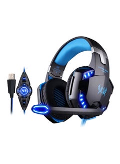 Buy Noise Canceling Wired Over-Ear Headset With Microphone Black/Blue in Saudi Arabia