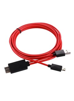 Buy MHLMicroUSBToHDMIHDTVCable Red/Black in Saudi Arabia