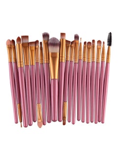 Buy 20 Piece Make Up Brush Set Pink/Gold in UAE