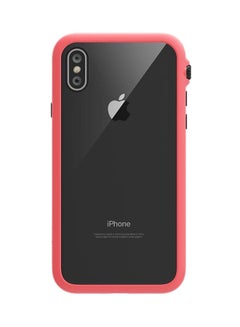 Buy Back Case Cover For Apple iPhone XS/X Red/Clear Red/Clear in UAE