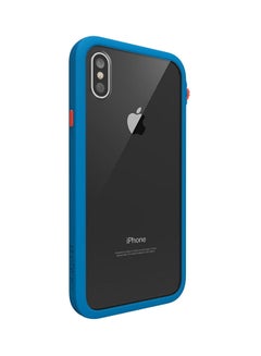 Buy Back Case Cover For Apple iPhone XS/X Blue/Clear Blue/Clear in UAE