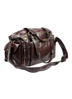 Buy Faux Leather Duffle Bag 42x14x29cm in UAE