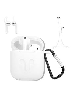 Buy Protective Shockproof Hang Case With Clip For Apple AirPods White in Saudi Arabia