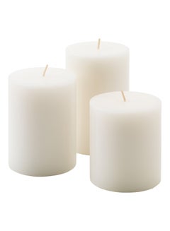 Buy 3-Piece Scented Block Candle Set White 0.83kg in Saudi Arabia
