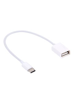 اشتري كابل محوّل من Type-C إلى USB للاستخدام خارج المنزل 20سنتيمتر أبيض في السعودية