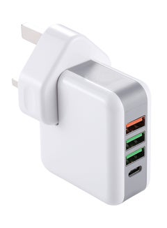 Buy 3-Port Charging Power Adapter - UK Plug White in UAE