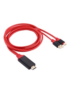 Buy Type-C To HDMI 4K/2K UHD Graphics Video Converter Cable With Smart Power Charge Red/Black in Saudi Arabia
