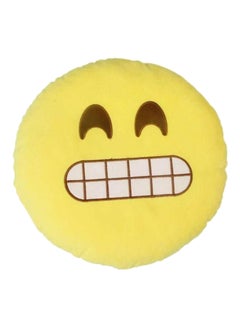 Buy Smiley Emoticon Cushion cotton Yellow/Brown/White in Saudi Arabia