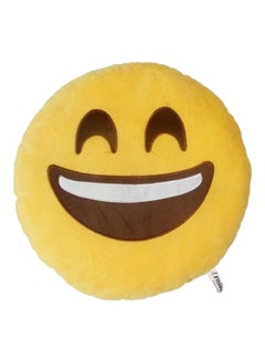 Buy Smiley Emoticon Cushion cotton Yellow/Brown in Saudi Arabia