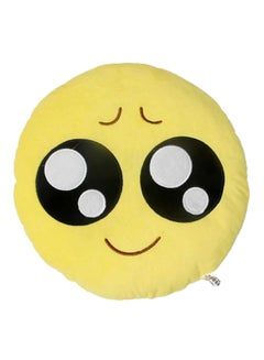 Buy Smiley Emoticon Cushion cotton Yellow/Black in Saudi Arabia