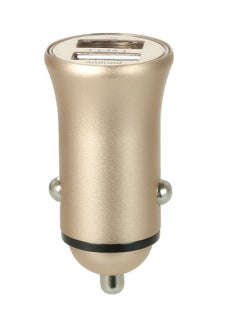 Buy Dual USB Port Car Charger Adapter Gold in UAE