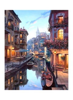 Buy 6-Piece Venice Night View Theme Oil Painting Canvas Set Multicolour in UAE