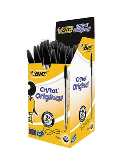 Buy 50-Piece Cristal Ball Point Pen Clear/Black in UAE