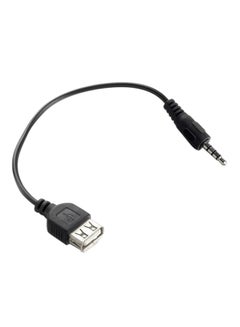 Buy AUX To USB Female Converter Cable Black in UAE