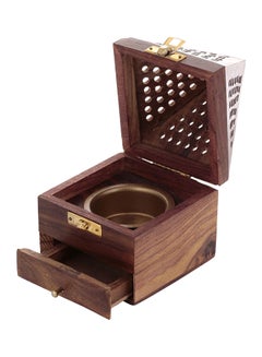 Buy Wooden Bakhour Daan Incense Holder Brown in Saudi Arabia