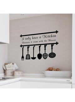 Buy Funny Kitchen Quote Wall Sticker Black in UAE