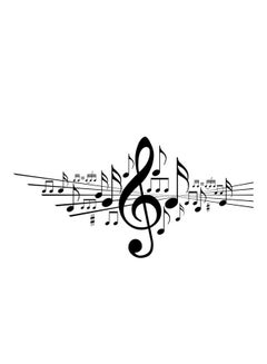 Buy Music Design Wall Sticker Black 90x60centimeter in UAE