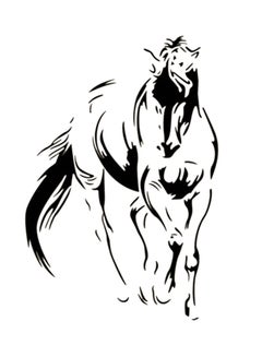 Buy Horse Design Wall Sticker Black 60x90centimeter in UAE