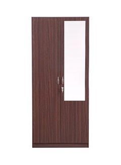 Shop A To Z Furniture Double Door Wardrobe Armoire With Mirror Walnut 190x80x42centimeter Online In Dubai Abu Dhabi And All Uae