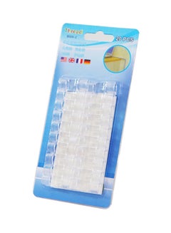 اشتري 20-Piece Self-Adhesive Cable Organizer Clear في مصر