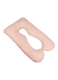 Buy U-Shaped Maternity Pillow Cotton Pink 75x125centimeter in Saudi Arabia