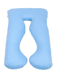 Buy U-Shaped Maternity Pillow cotton Blue 80x120cm in Saudi Arabia