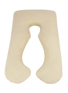 Buy U-Shaped Maternity Pillow Cotton Beige 80x120cm in Saudi Arabia