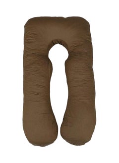 Buy U-Shaped Maternity Pillow Cotton Brown 80x120centimeter in UAE
