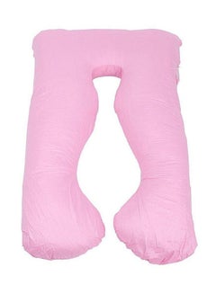 Buy U-Shaped Maternity Pillow cotton Pink 80x120cm in UAE