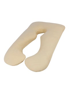 Buy U-Shaped Maternity Pillow cotton Beige 80x120cm in UAE