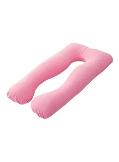 Buy U-Shaped Maternity Pillow cotton Pink 80x130cm in UAE