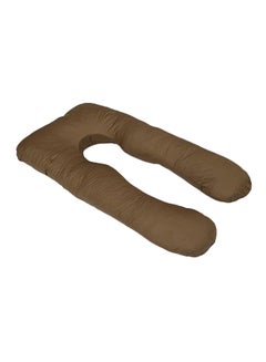Buy U-Shaped Maternity Pillow Cotton Brown 130x80centimeter in UAE