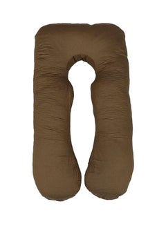 Buy U-Shaped Maternity Pillow Cotton Brown 120x80cm in UAE