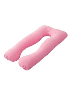 Buy U-Shaped Maternity Pillow cotton Pink 140x80cm in UAE