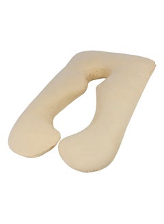 Buy U-Shaped Maternity Pillow cotton Beige 120x80cm in UAE